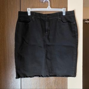 Black Denim Skirt w/ Raw Hem (Joe Fresh)
